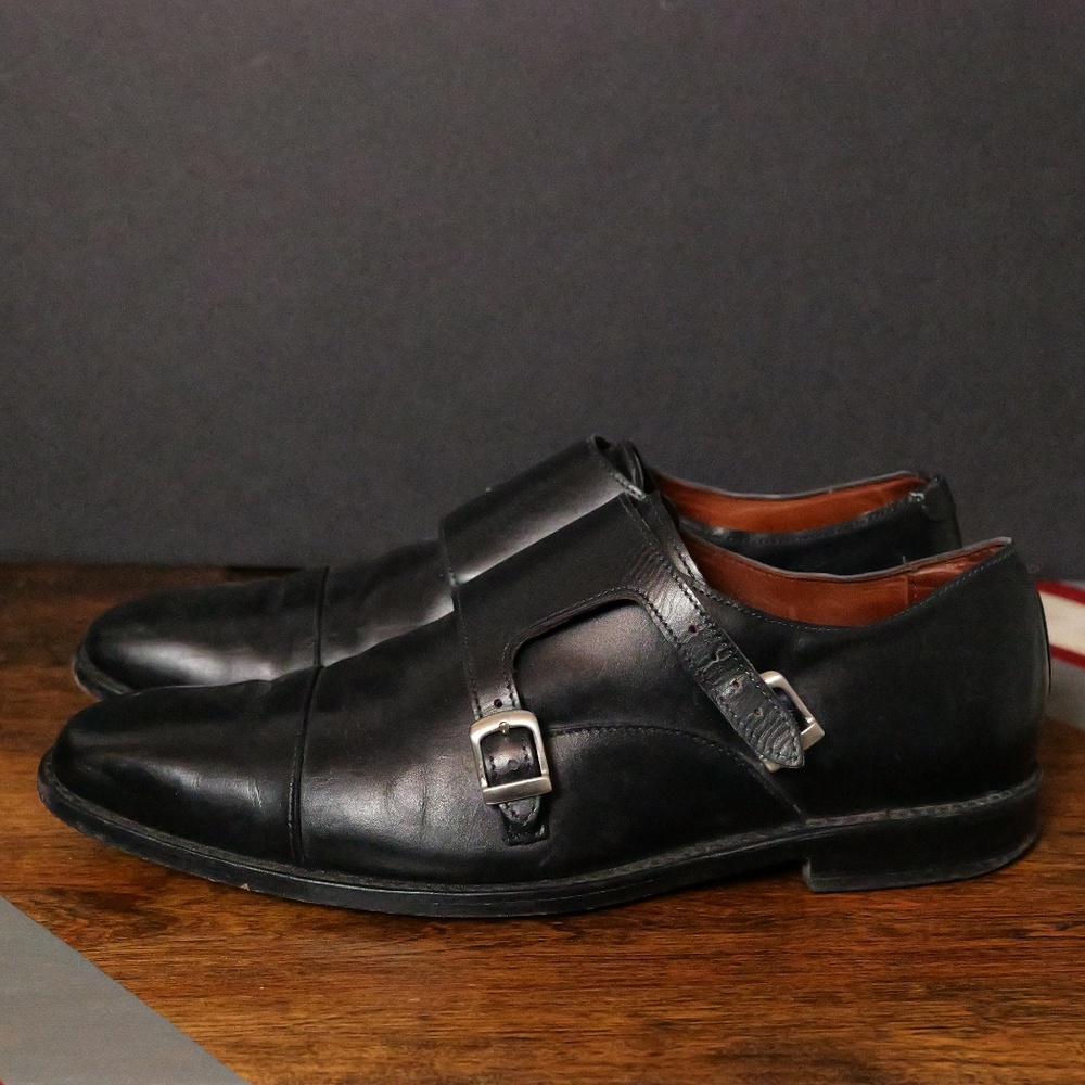 Allen Edmonds Black Double Monk Strap Size Ten - image 4